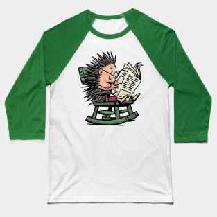 hedgehog in a rocking chair reads a newspaper Baseball T-Shirt